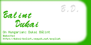 balint dukai business card